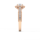 Round Halo & Pave Lab Grown Diamond Engagement Ring