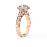 Round Halo & Pave Lab Grown Diamond Engagement Ring