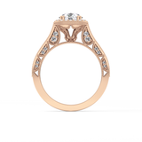 Round Halo & Pave Lab Grown Diamond Engagement Ring