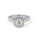 Round Halo & Pave Lab Grown Diamond Engagement Ring