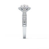 Round Halo & Pave Lab Grown Diamond Engagement Ring