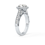 Round Halo & Pave Lab Grown Diamond Engagement Ring