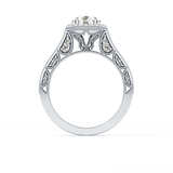 Round Halo & Pave Lab Grown Diamond Engagement Ring