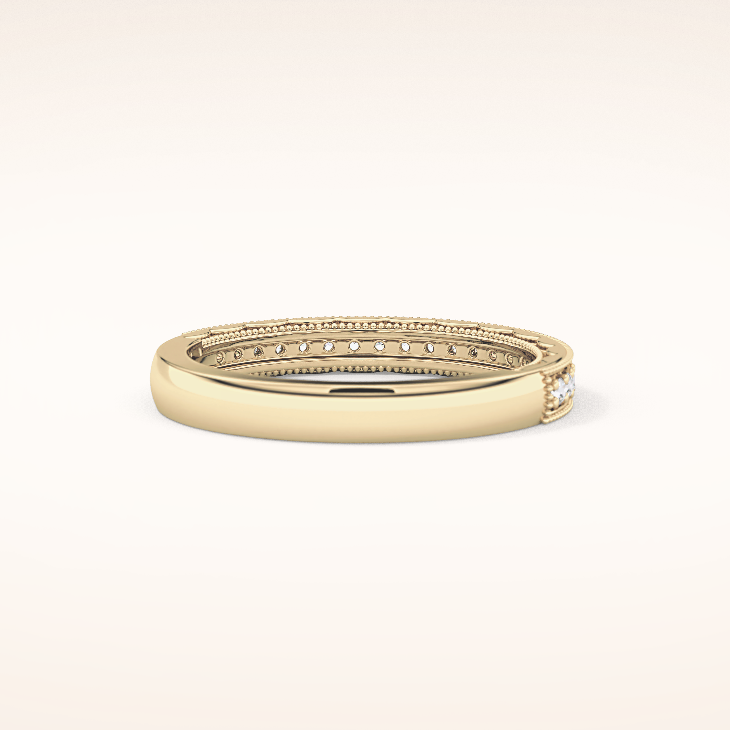 0.17 TCW Round Shaped Moissanite Half Eternity Wedding Band