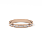 Half Eternity Wedding Band with 0.17 TCW Round Cut Moissanite – Yellow, White, or Rose Gold