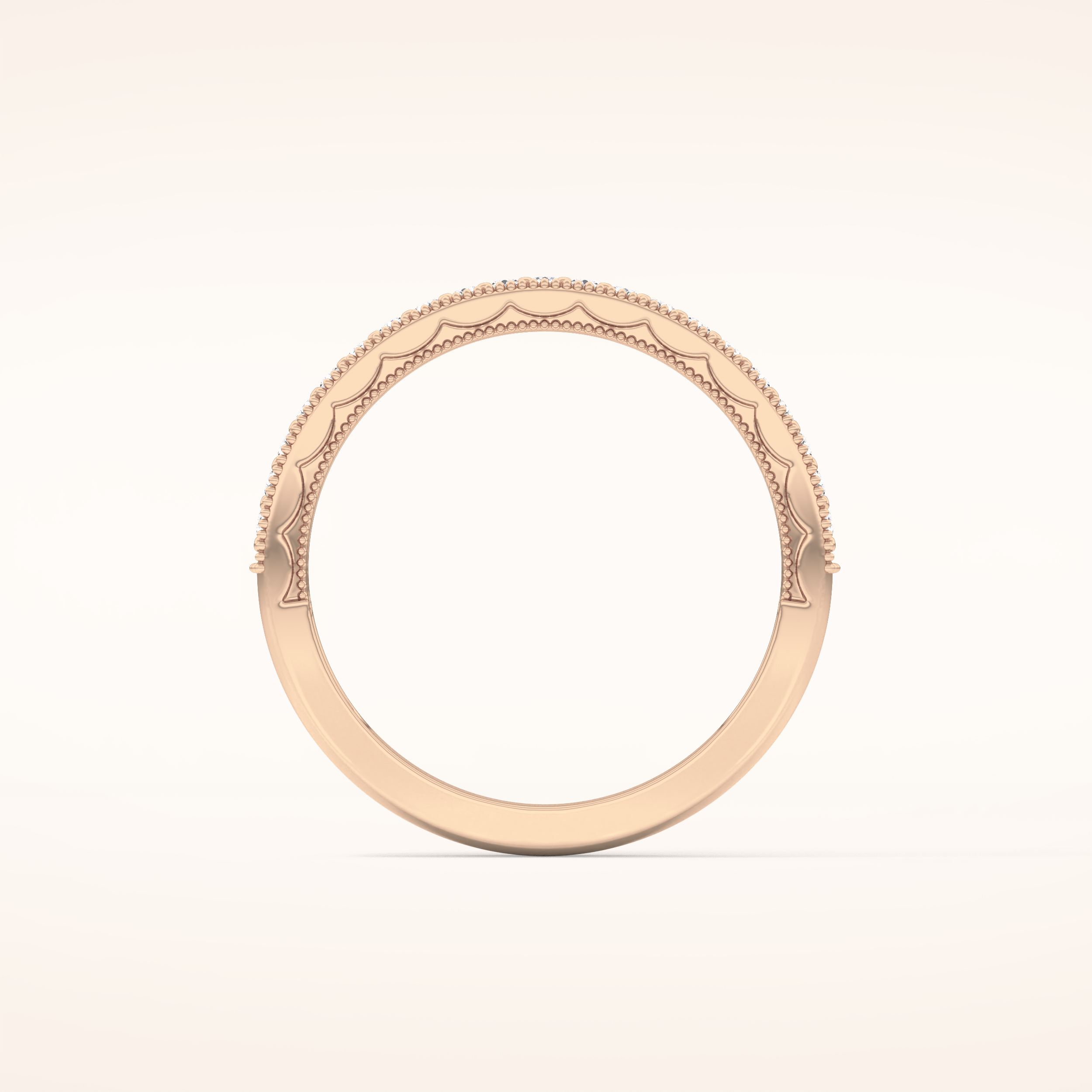 0.17 TCW Round Shaped Moissanite Half Eternity Wedding Band