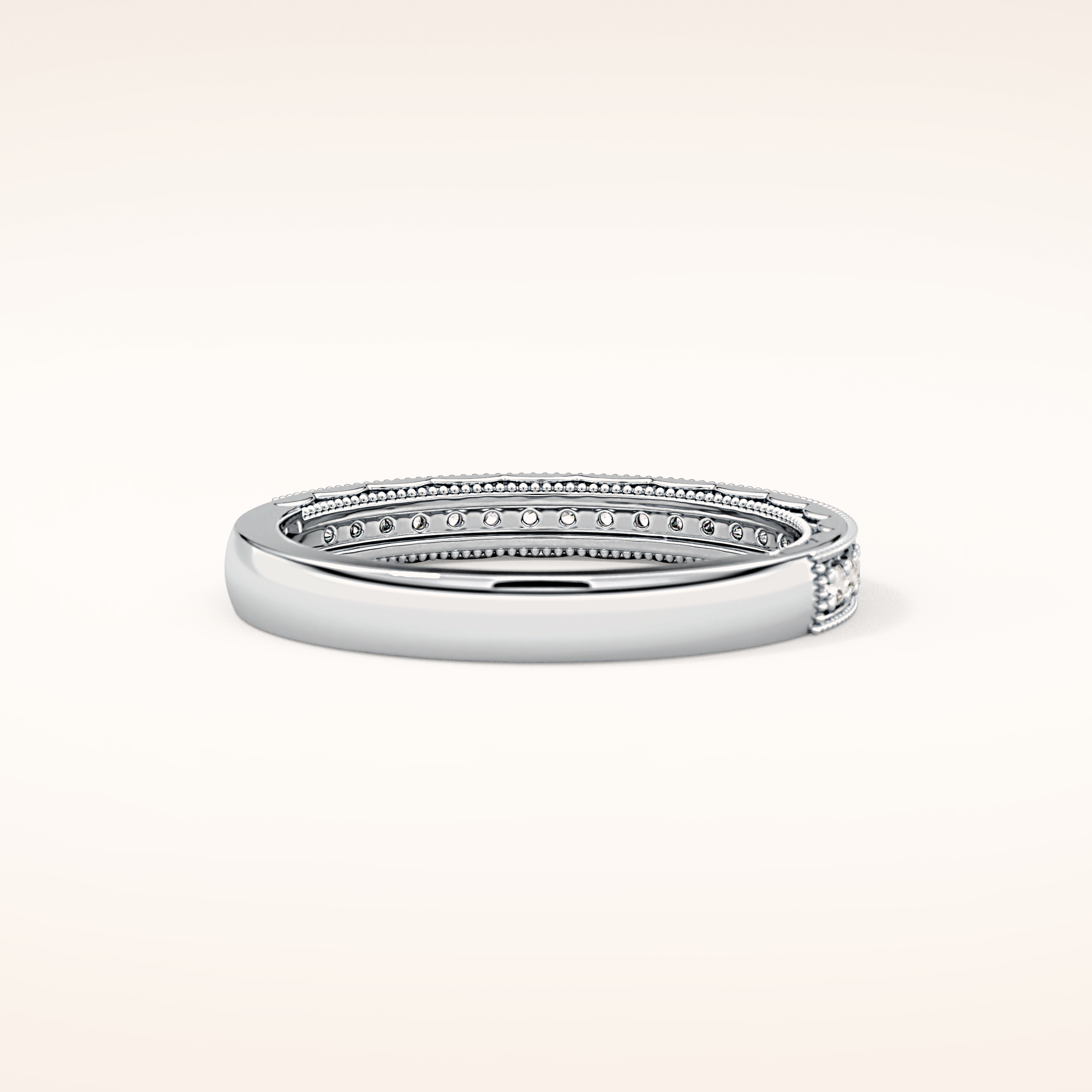 0.17 TCW Round Shaped Moissanite Half Eternity Wedding Band