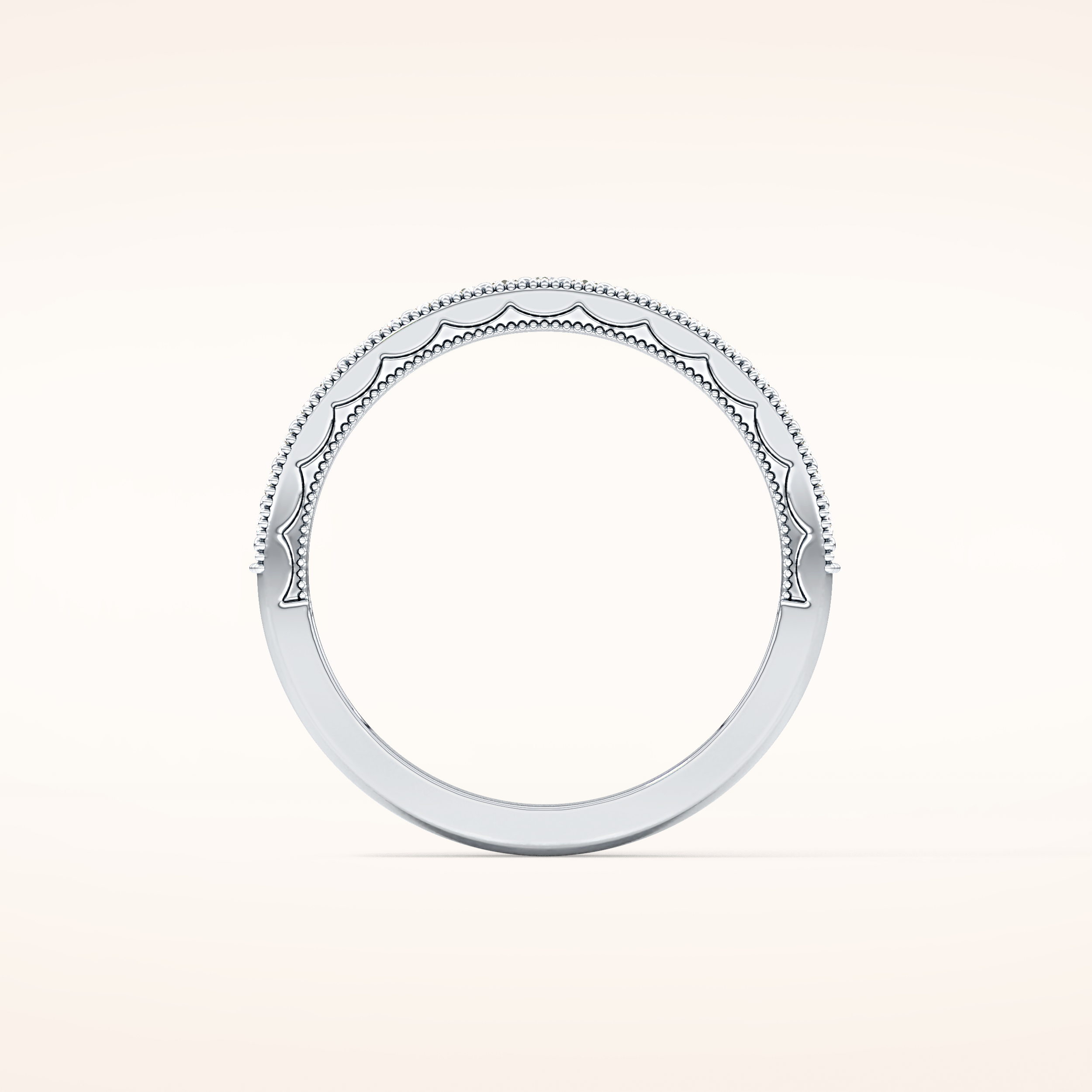 0.17 TCW Round Shaped Moissanite Half Eternity Wedding Band