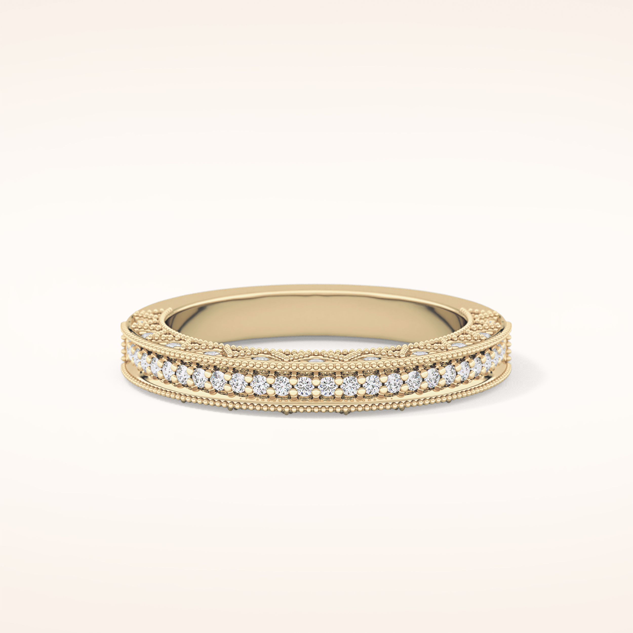 0.27 TCW Round Shaped Moissanite Half Eternity Wedding Band