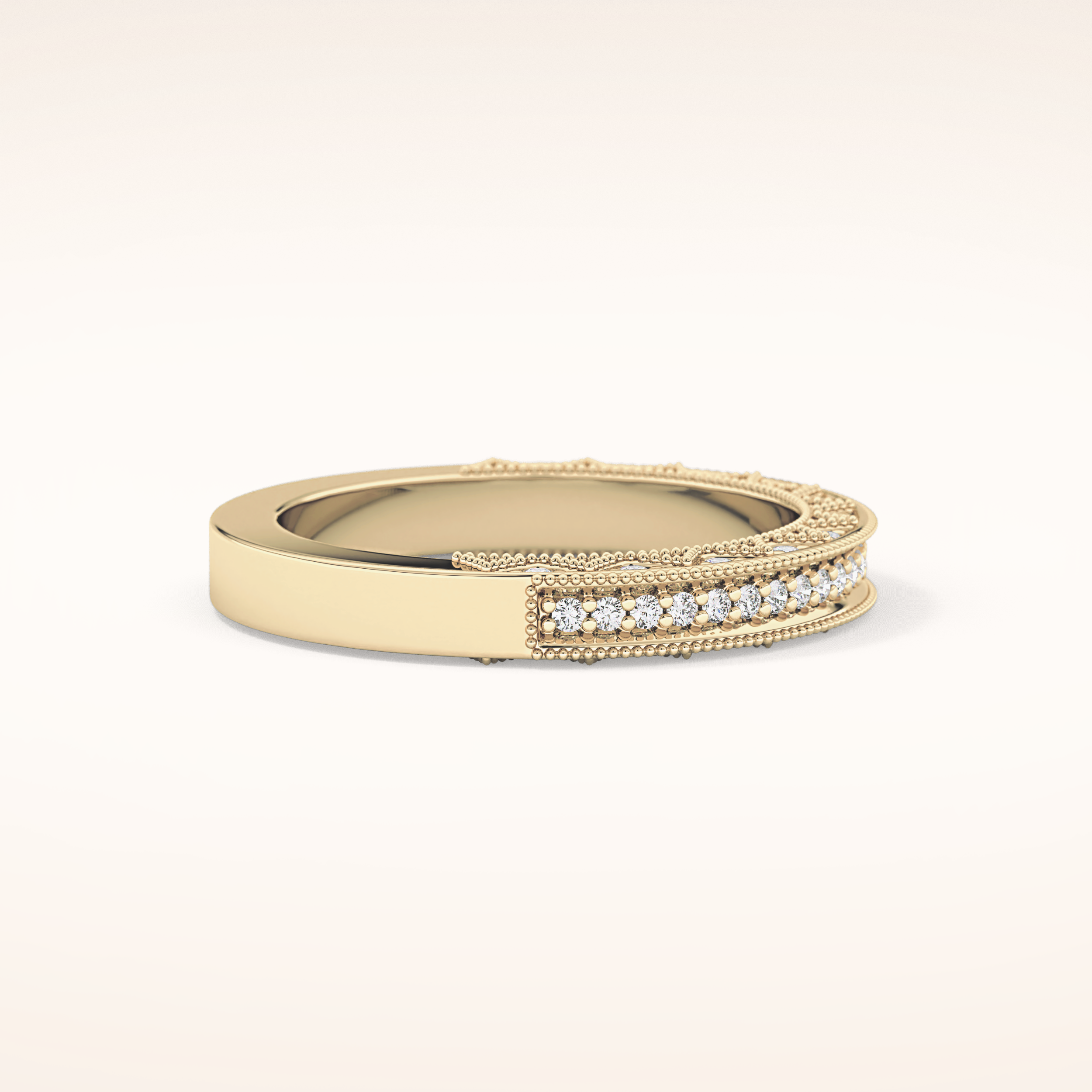 0.27 TCW Round Shaped Moissanite Half Eternity Wedding Band
