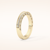 0.27 TCW Round Shaped Moissanite Half Eternity Wedding Band