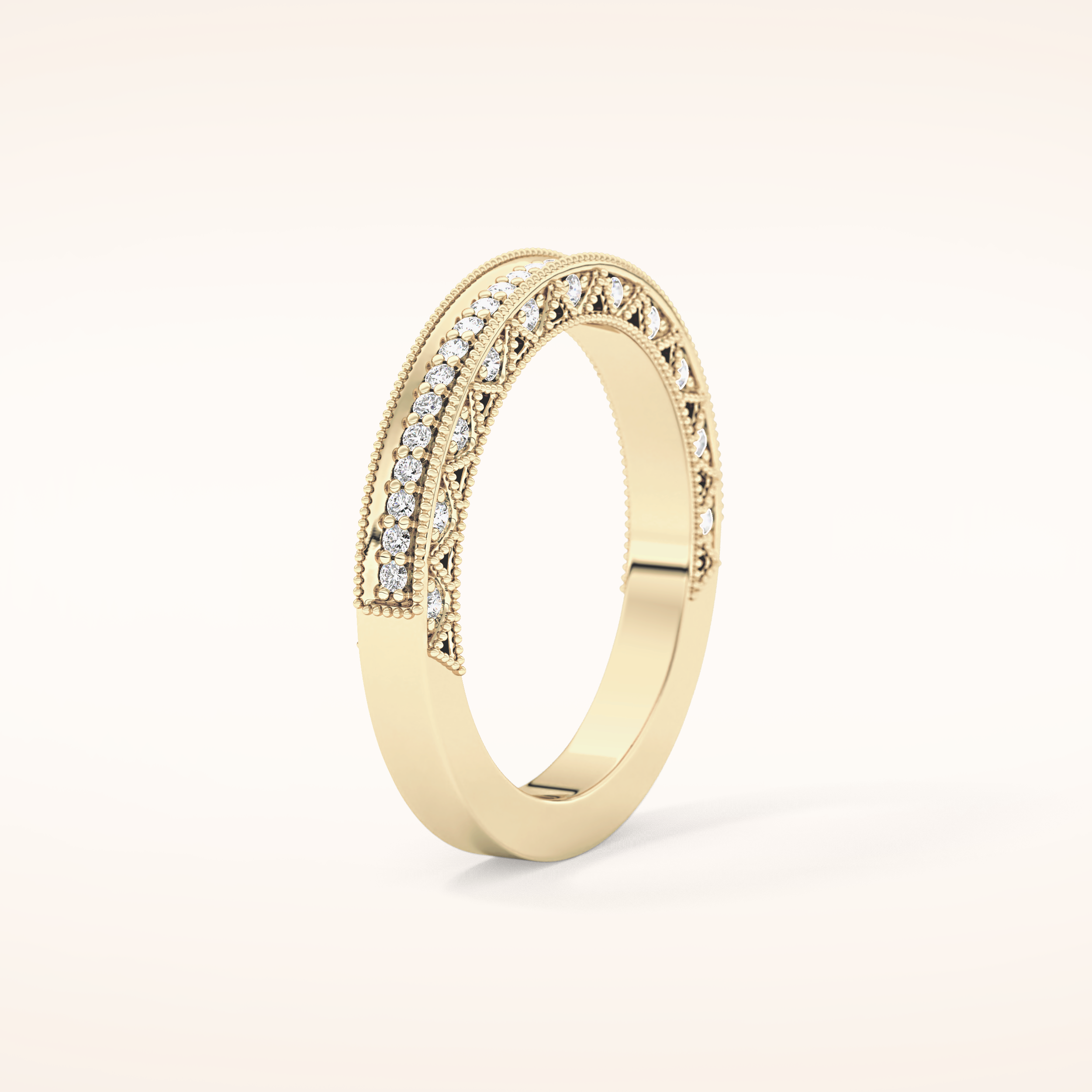 0.27 TCW Round Shaped Moissanite Half Eternity Wedding Band