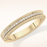 0.27 TCW Round Shaped Moissanite Half Eternity Wedding Band