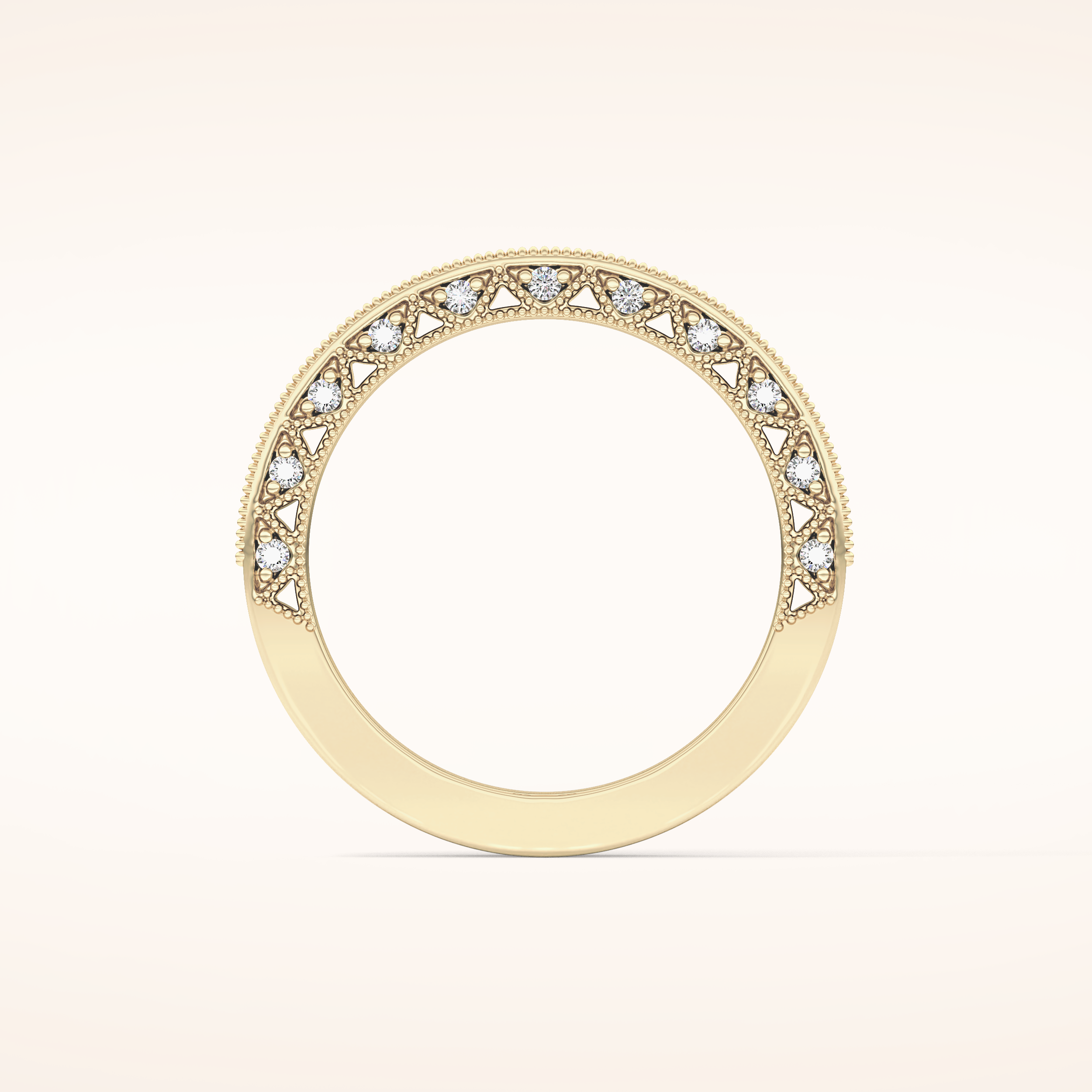 0.27 TCW Round Shaped Moissanite Half Eternity Wedding Band