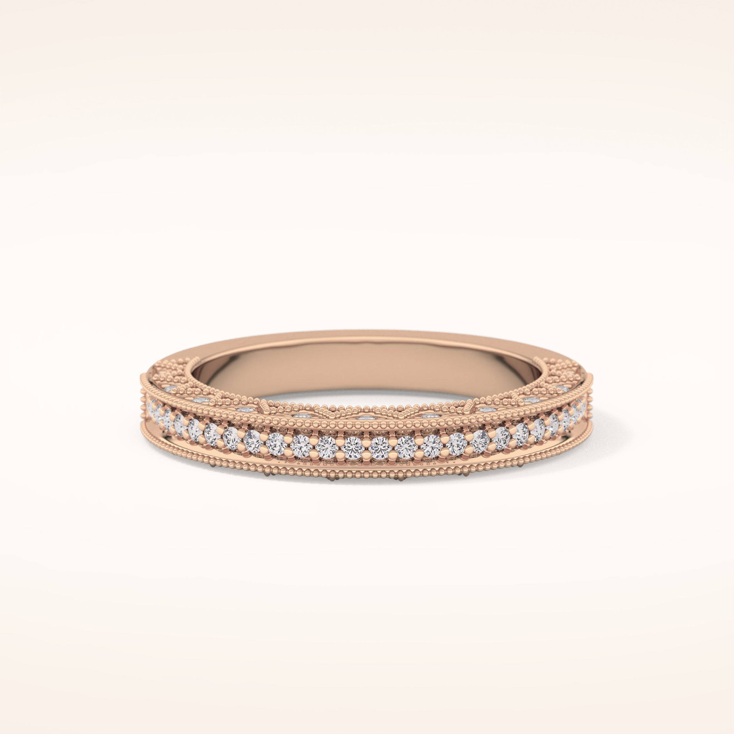 0.27 TCW Round Shaped Moissanite Half Eternity Wedding Band
