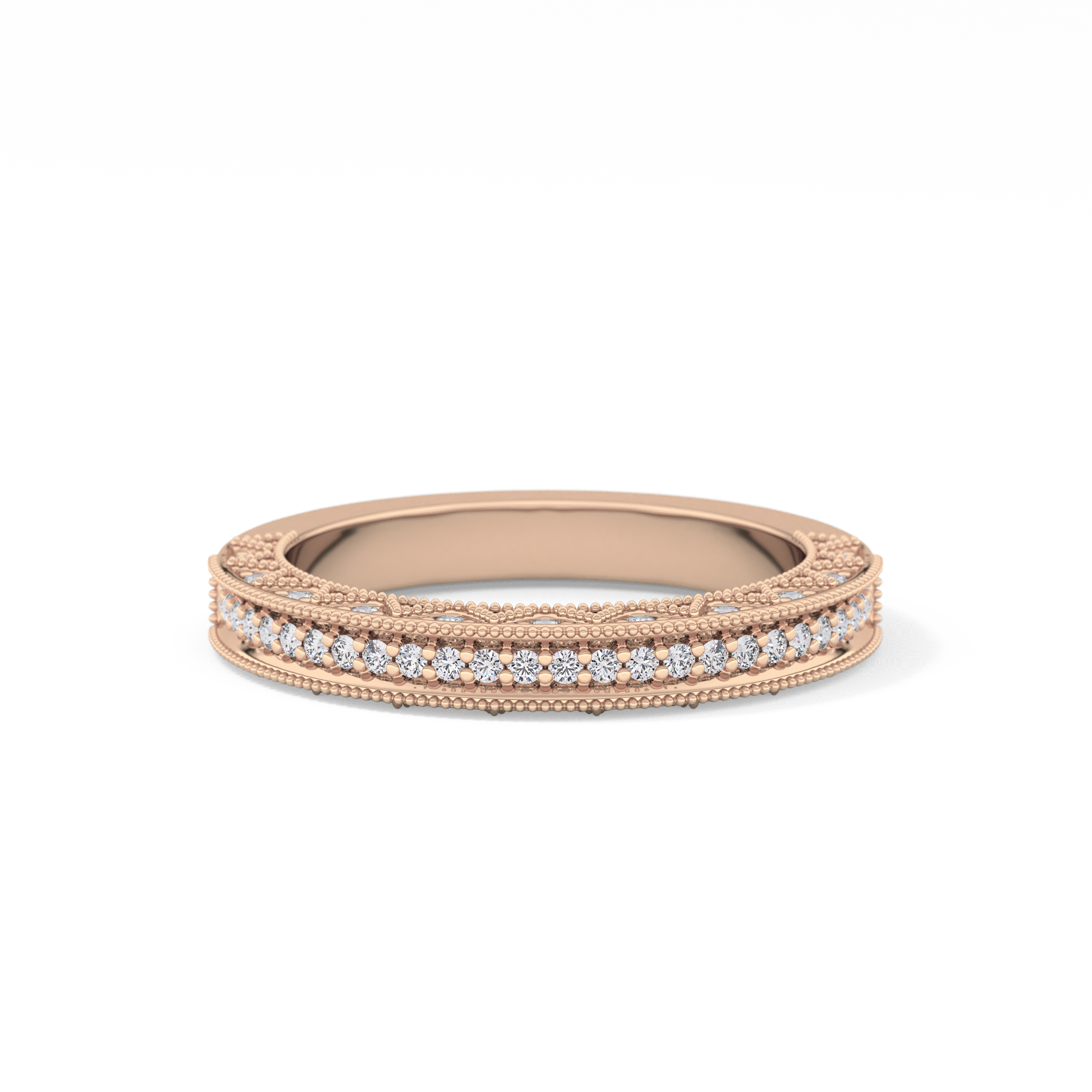 Half Eternity Wedding Band with 0.27 TCW Round Cut Moissanite – Yellow, White, or Rose Gold