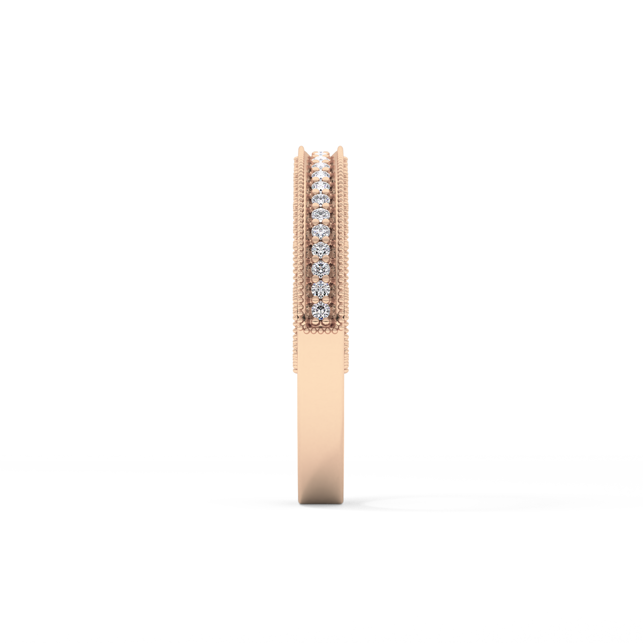 Half Eternity Wedding Band with 0.27 TCW Round Cut Moissanite – Yellow, White, or Rose Gold