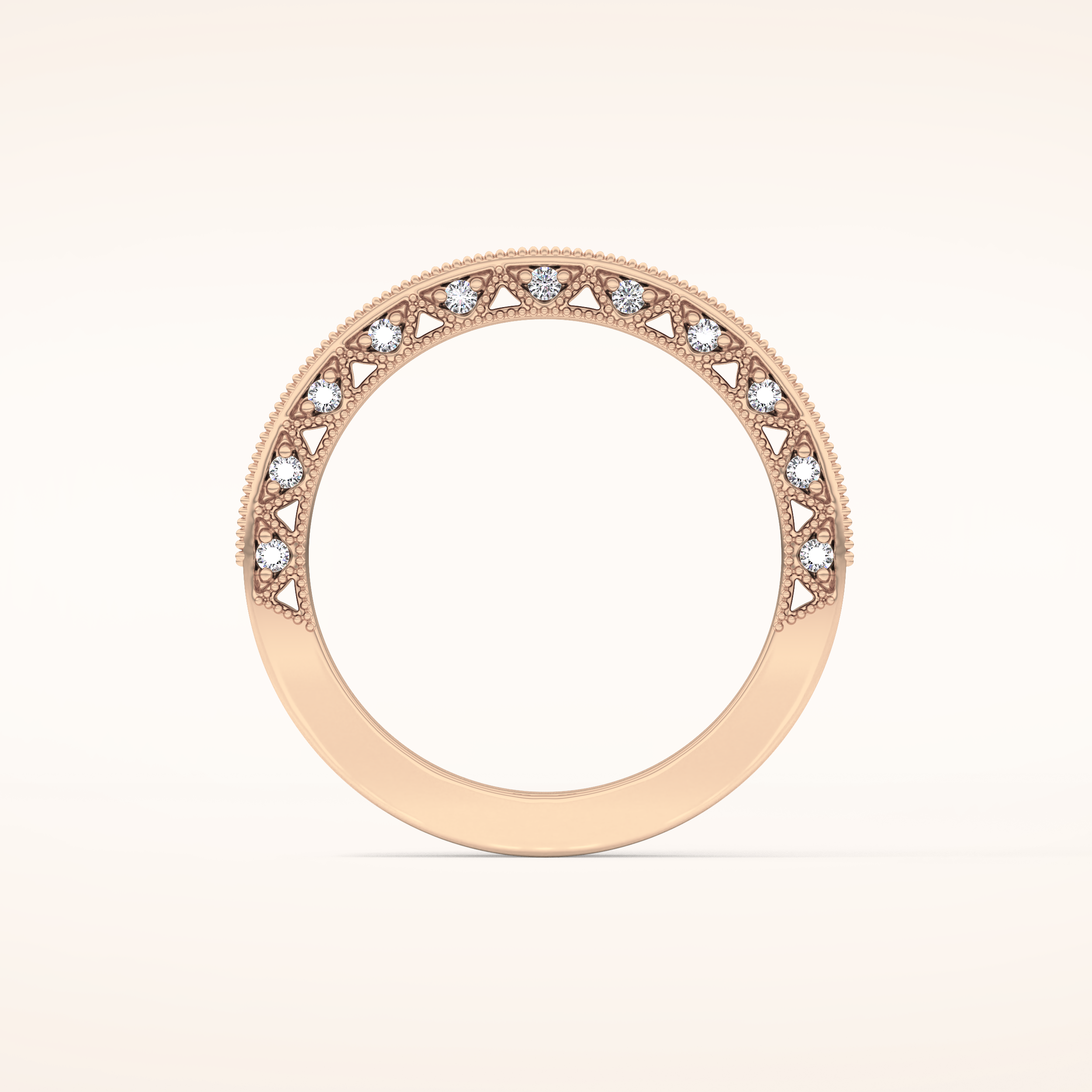 0.27 TCW Round Shaped Moissanite Half Eternity Wedding Band