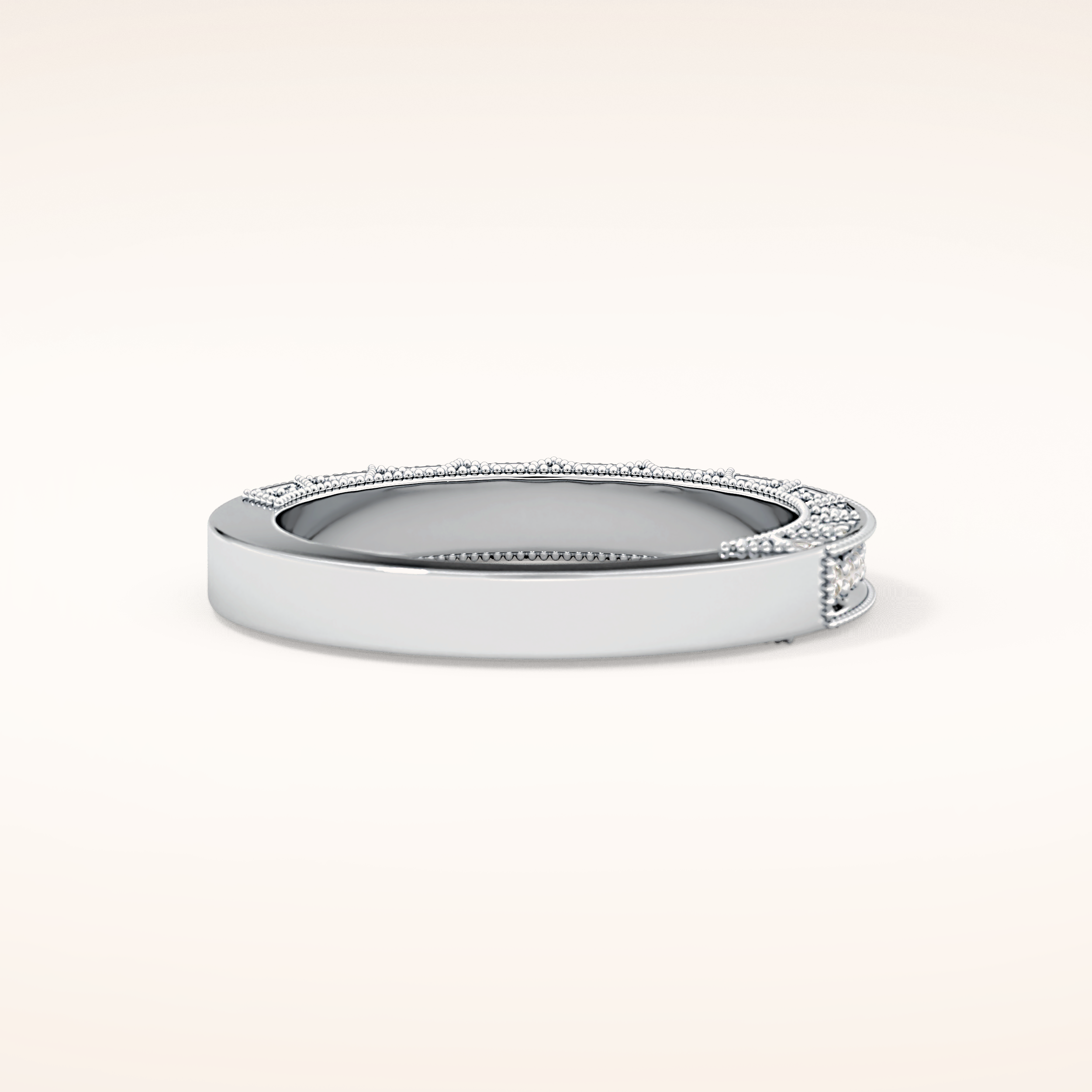 0.27 TCW Round Shaped Moissanite Half Eternity Wedding Band
