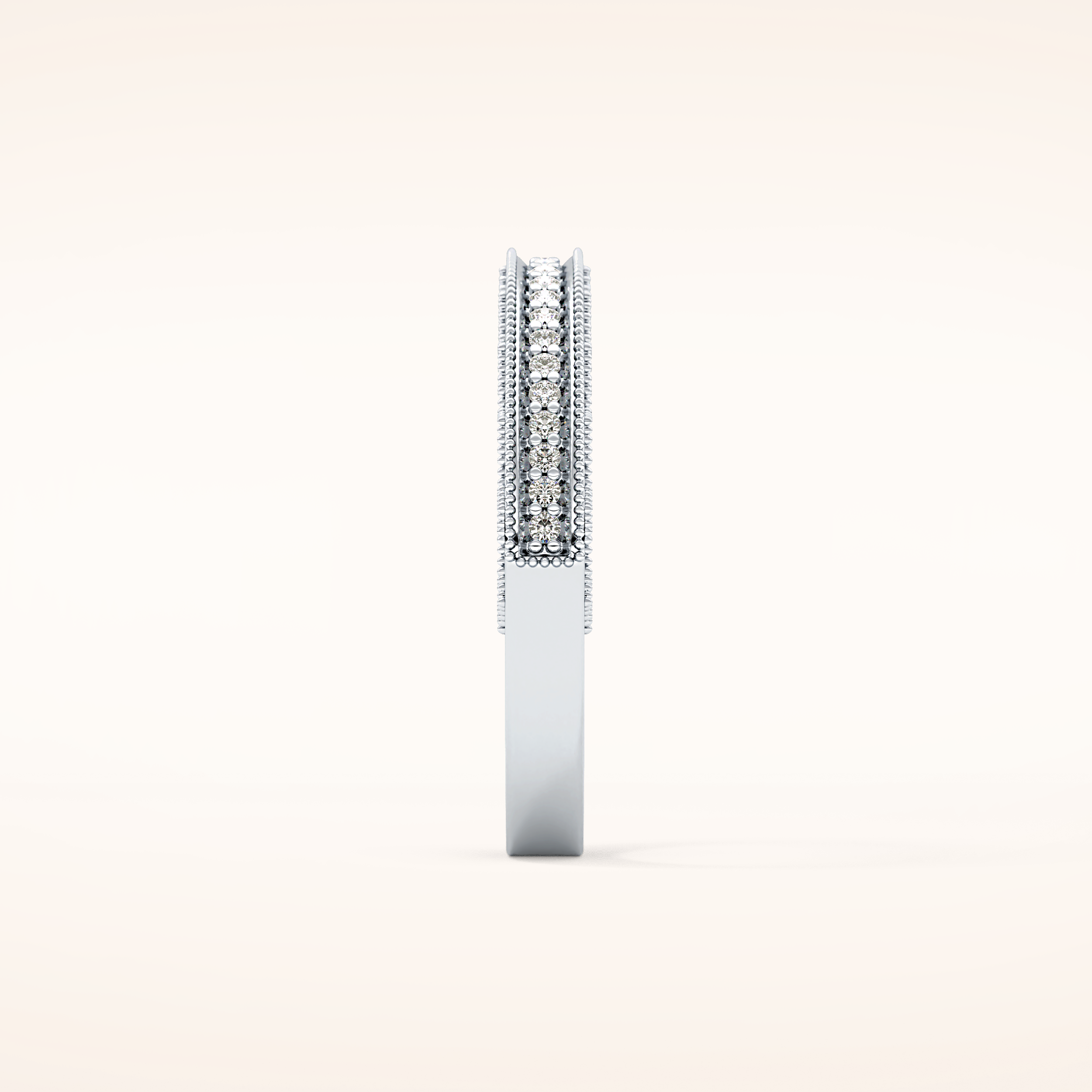 0.27 TCW Round Shaped Moissanite Half Eternity Wedding Band
