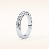0.27 TCW Round Shaped Moissanite Half Eternity Wedding Band