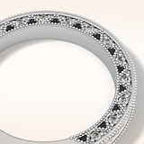 0.27 TCW Round Shaped Moissanite Half Eternity Wedding Band