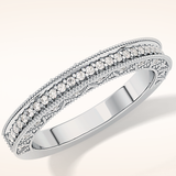 0.27 TCW Round Shaped Moissanite Half Eternity Wedding Band