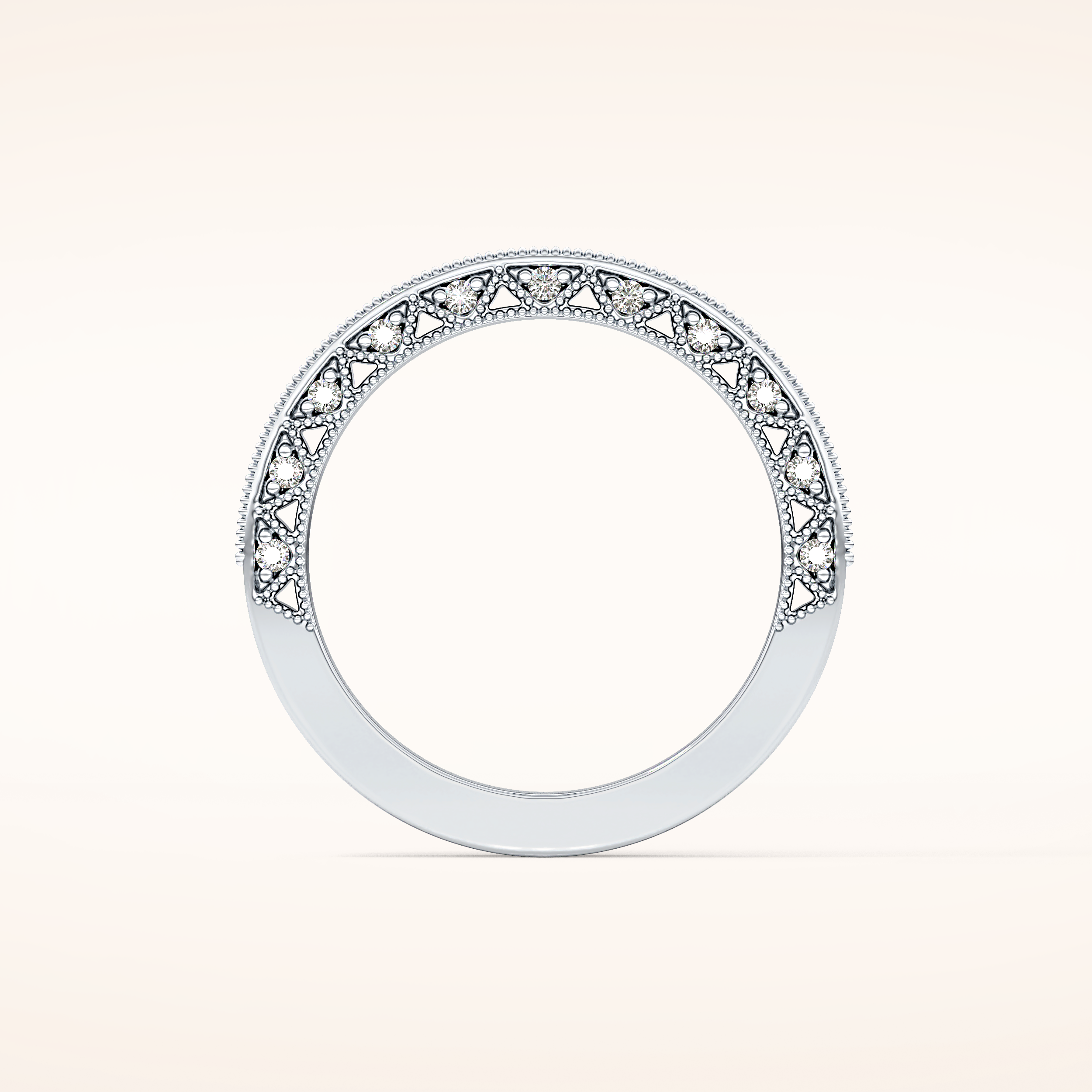 0.27 TCW Round Shaped Moissanite Half Eternity Wedding Band