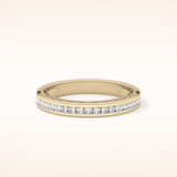 0.48 TCW Princess Shaped Moissanite Half Eternity Wedding Band