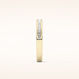 0.48 TCW Princess Shaped Moissanite Half Eternity Wedding Band