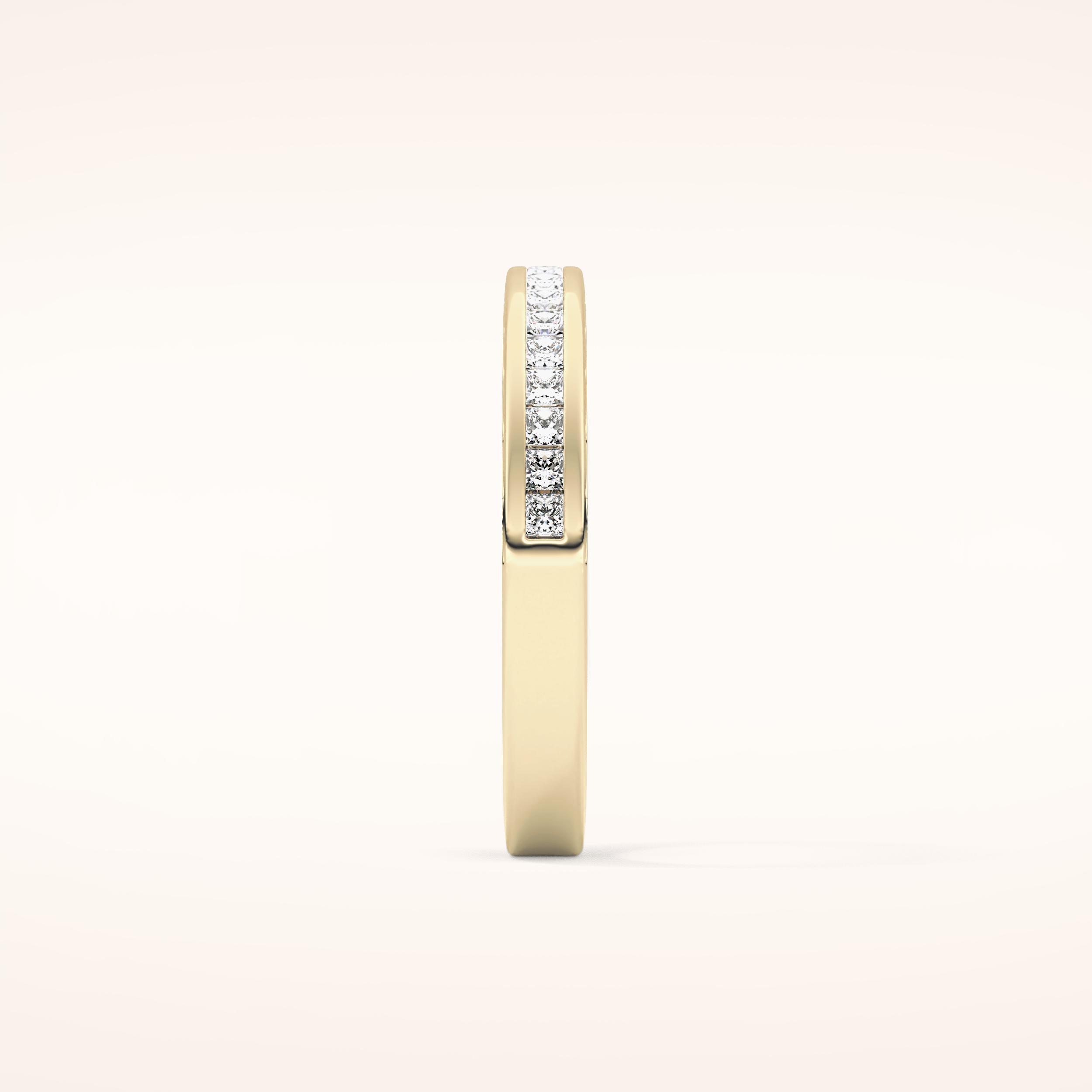 0.48 TCW Princess Shaped Moissanite Half Eternity Wedding Band