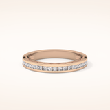 0.48 TCW Princess Shaped Moissanite Half Eternity Wedding Band