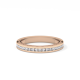 Half Eternity Wedding Band with 0.48 TCW Princess Cut Moissanite – Yellow, White, or Rose Gold