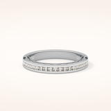 0.48 TCW Princess Shaped Moissanite Half Eternity Wedding Band