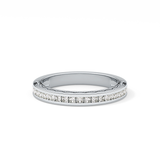 Half Eternity Wedding Band with 0.48 TCW Princess Cut Moissanite – Yellow, White, or Rose Gold