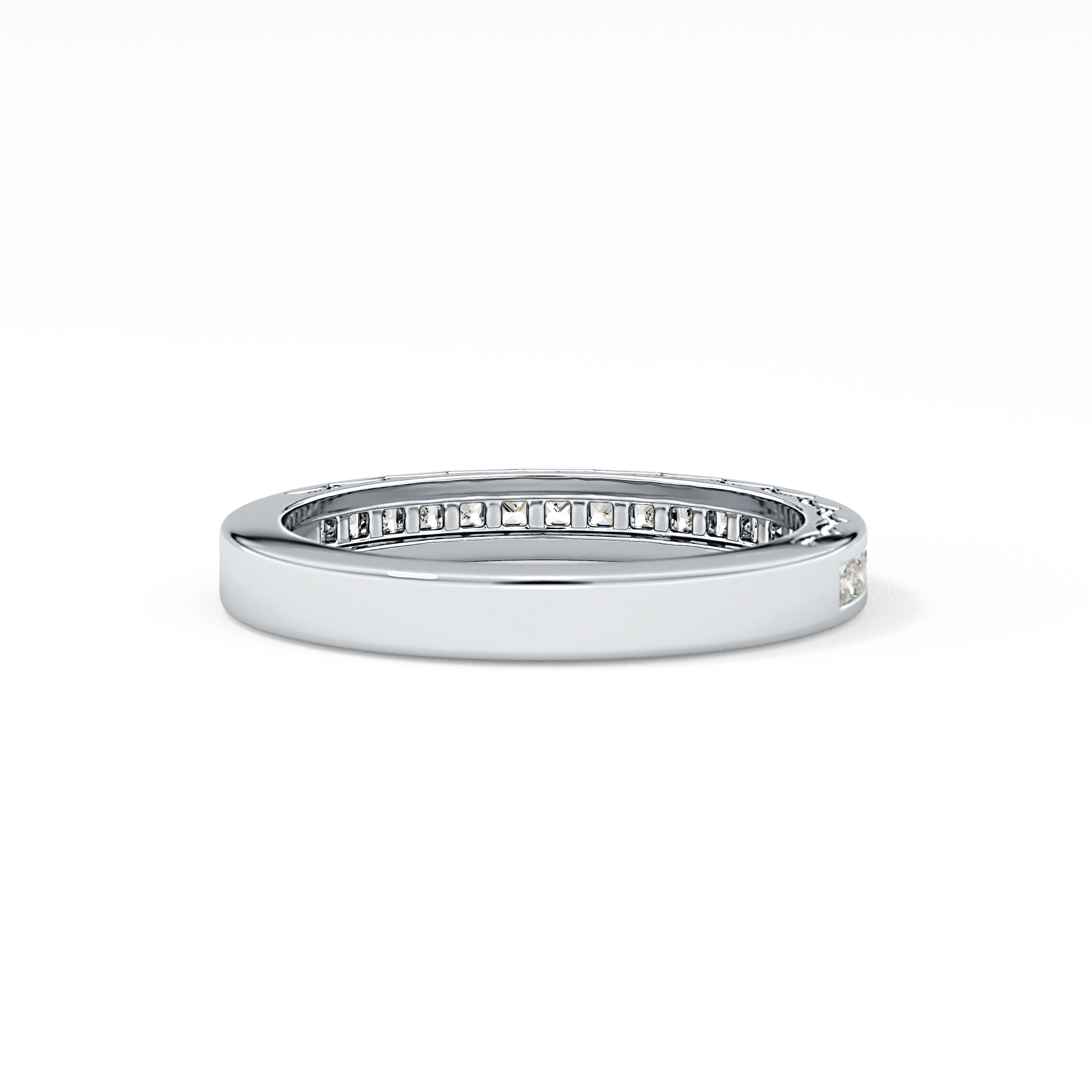 Half Eternity Wedding Band with 0.48 TCW Princess Cut Moissanite – Yellow, White, or Rose Gold