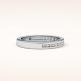 0.48 TCW Princess Shaped Moissanite Half Eternity Wedding Band