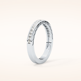 0.48 TCW Princess Shaped Moissanite Half Eternity Wedding Band