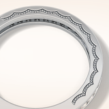 0.48 TCW Princess Shaped Moissanite Half Eternity Wedding Band