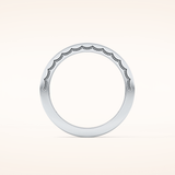 0.48 TCW Princess Shaped Moissanite Half Eternity Wedding Band