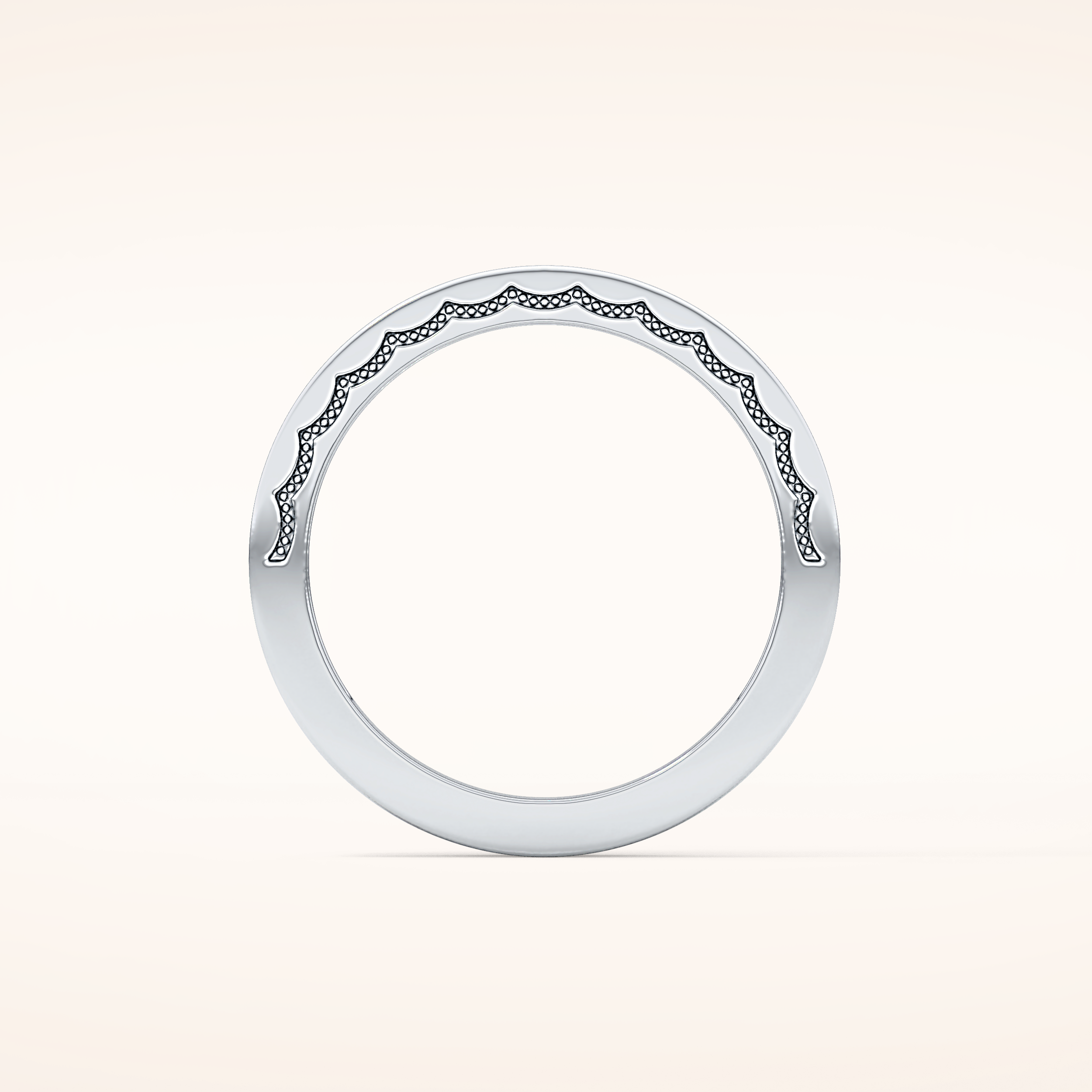0.48 TCW Princess Shaped Moissanite Half Eternity Wedding Band
