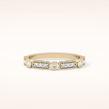 0.2 TCW Round Shaped Moissanite Half Eternity Wedding Band