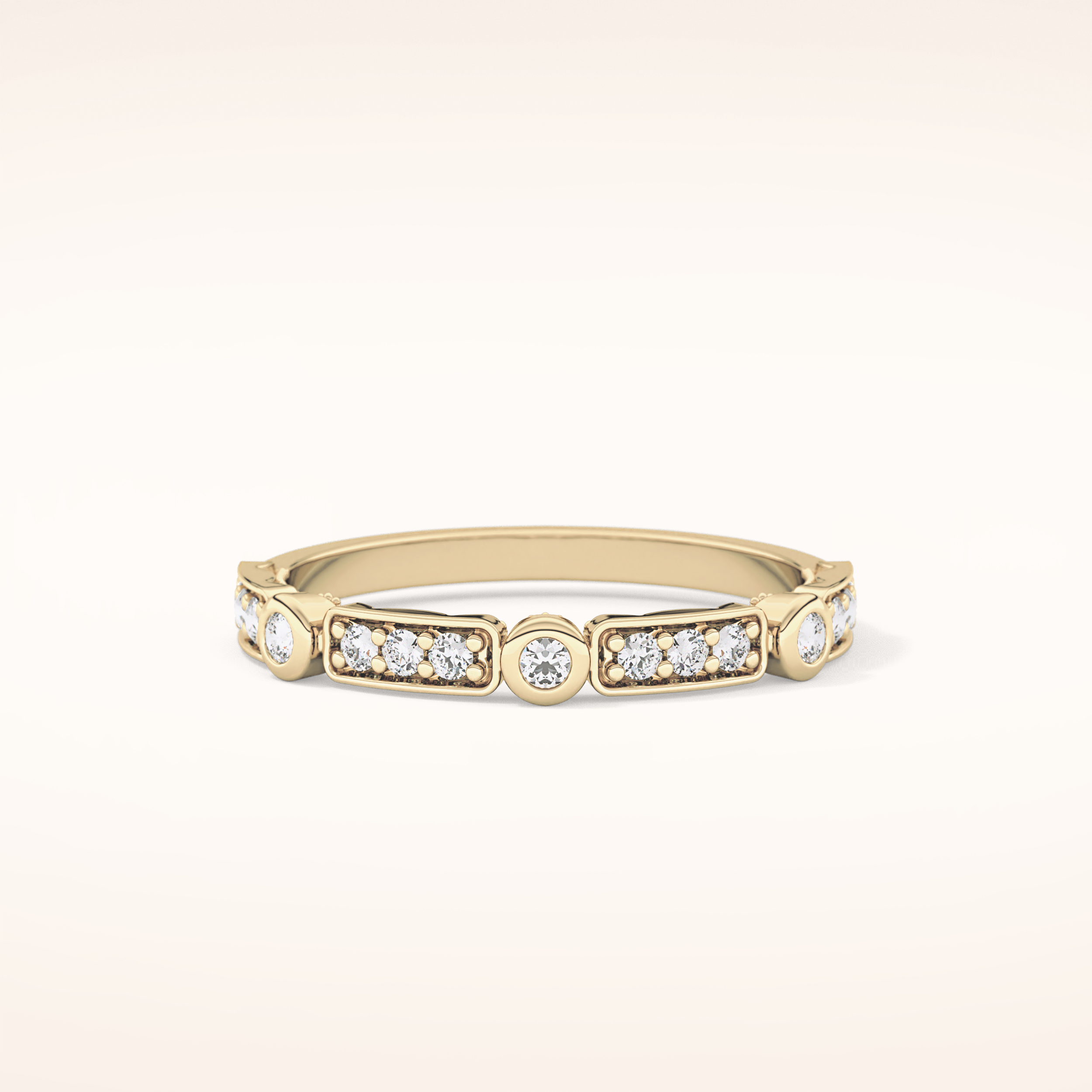 0.2 TCW Round Shaped Moissanite Half Eternity Wedding Band