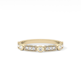 Half Eternity Wedding Band with 0.2 TCW Round Cut Moissanite – Yellow, White, or Rose Gold