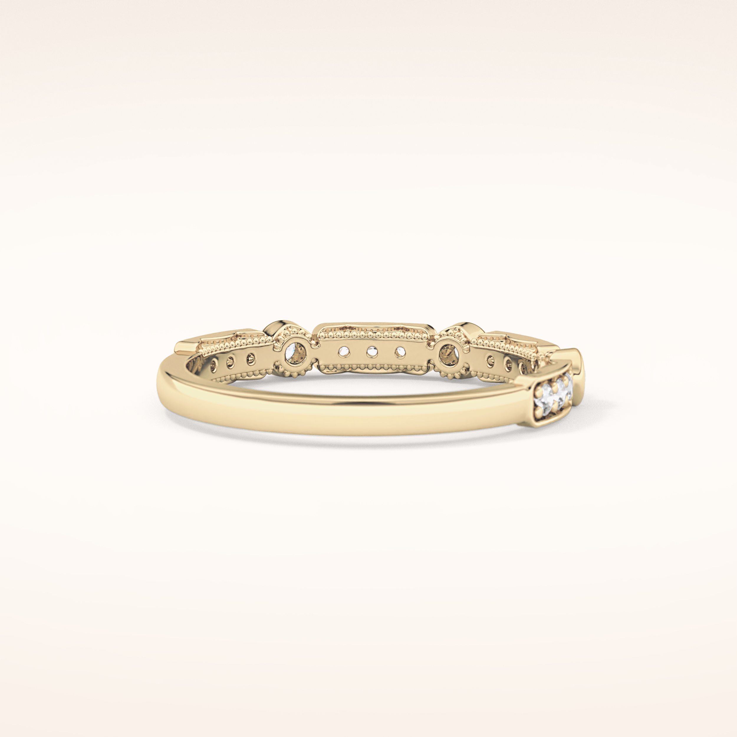 0.2 TCW Round Shaped Moissanite Half Eternity Wedding Band