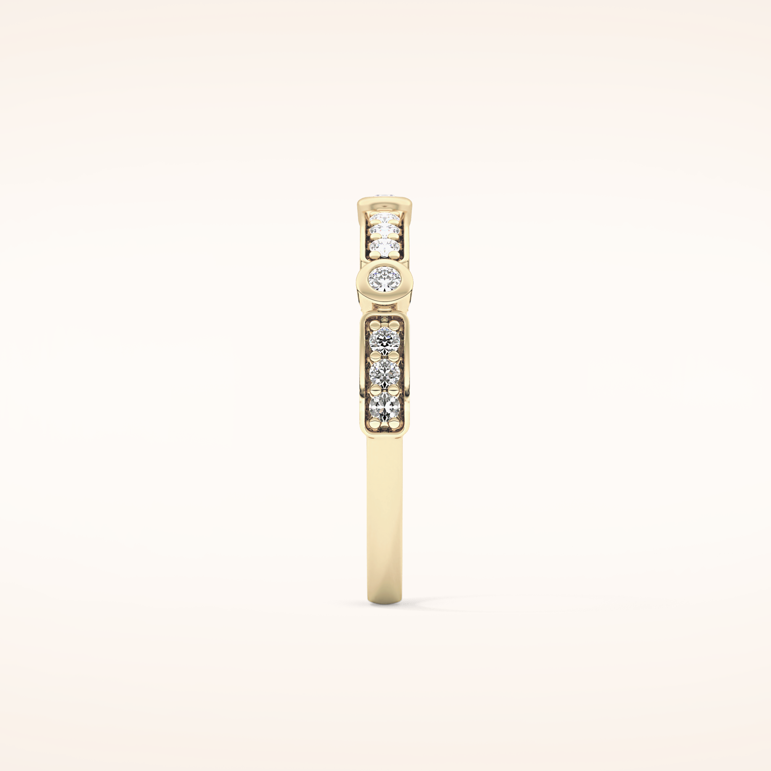 0.2 TCW Round Shaped Moissanite Half Eternity Wedding Band