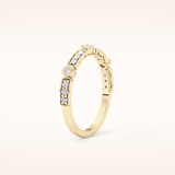 0.2 TCW Round Shaped Moissanite Half Eternity Wedding Band