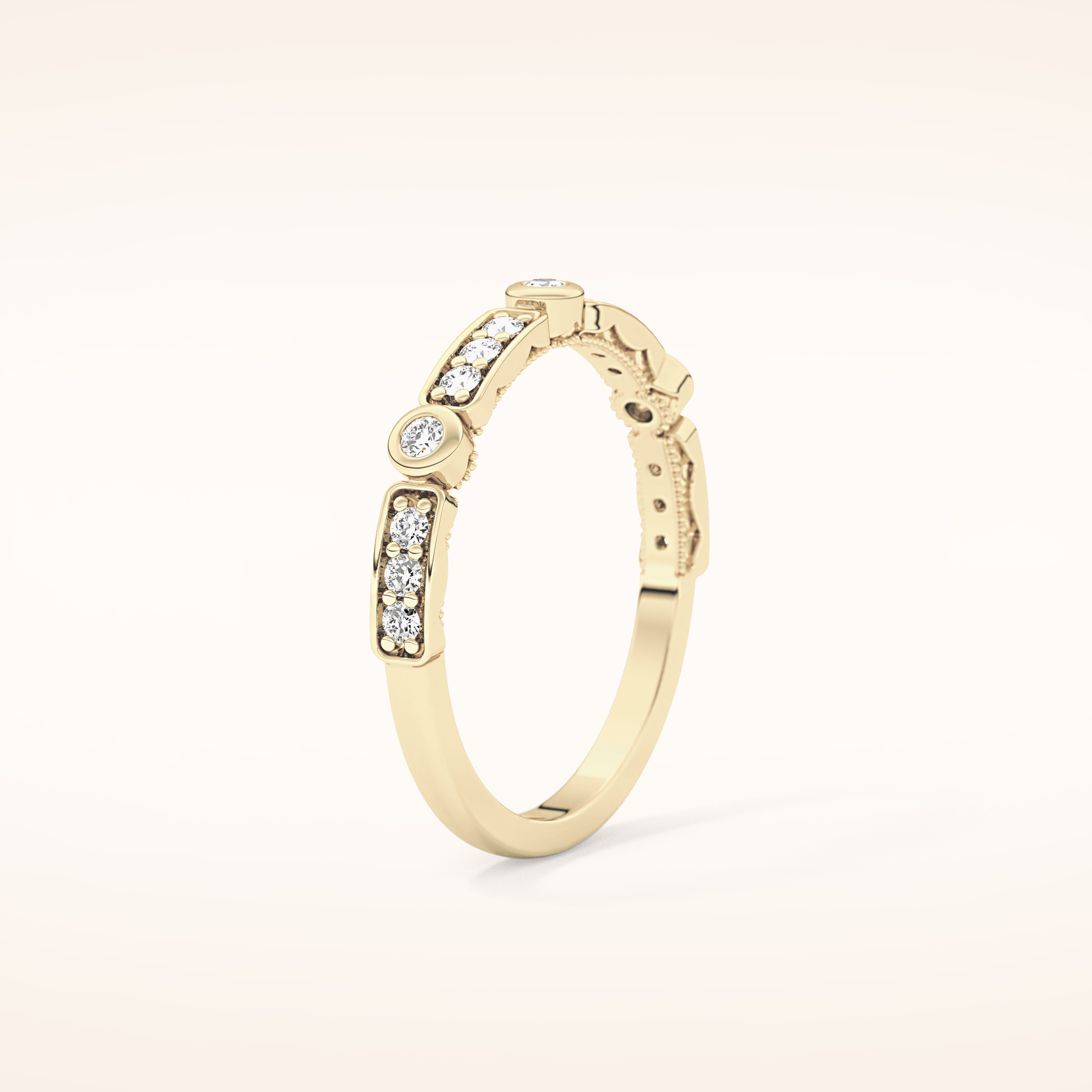 0.2 TCW Round Shaped Moissanite Half Eternity Wedding Band