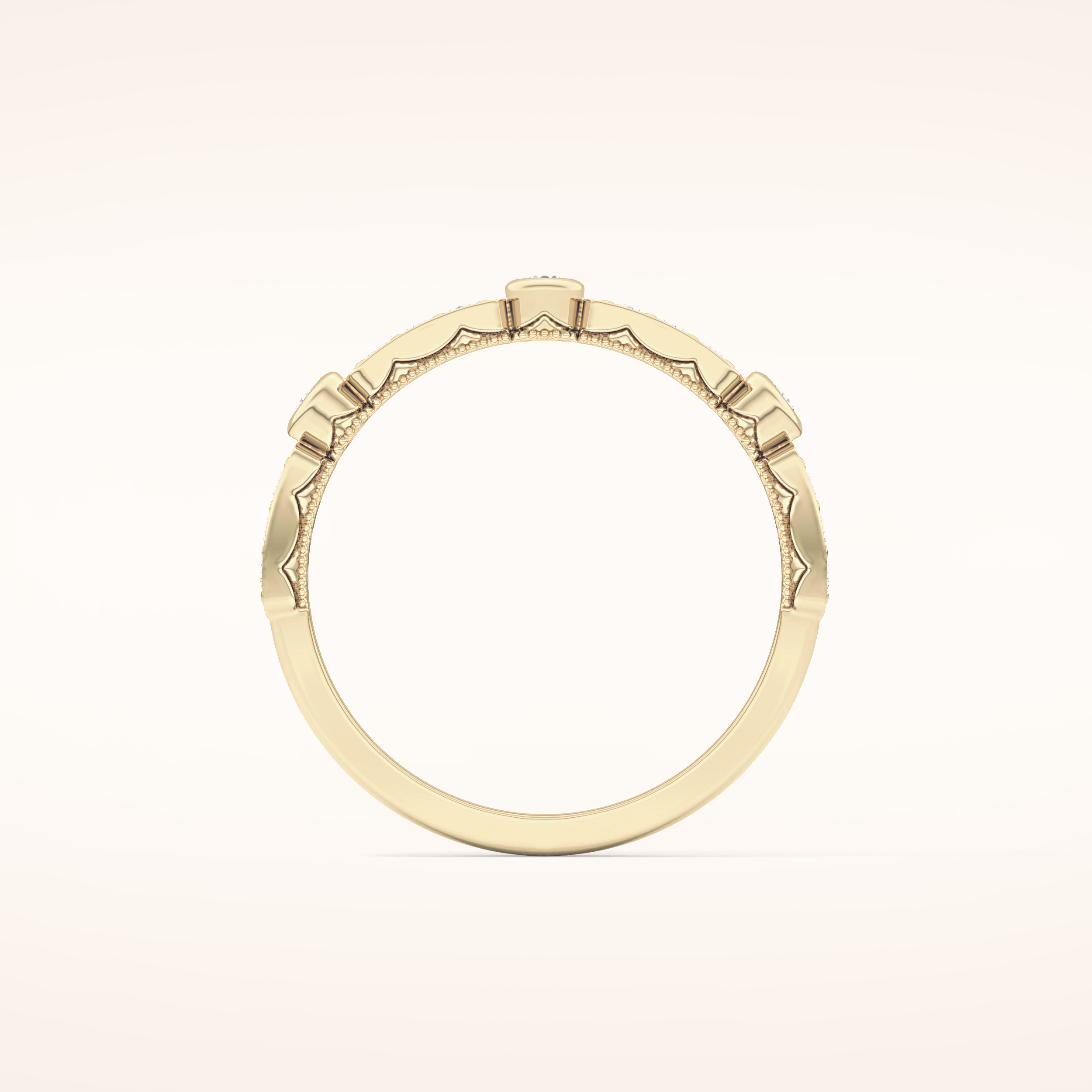 0.2 TCW Round Shaped Moissanite Half Eternity Wedding Band