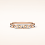 0.2 TCW Round Shaped Moissanite Half Eternity Wedding Band